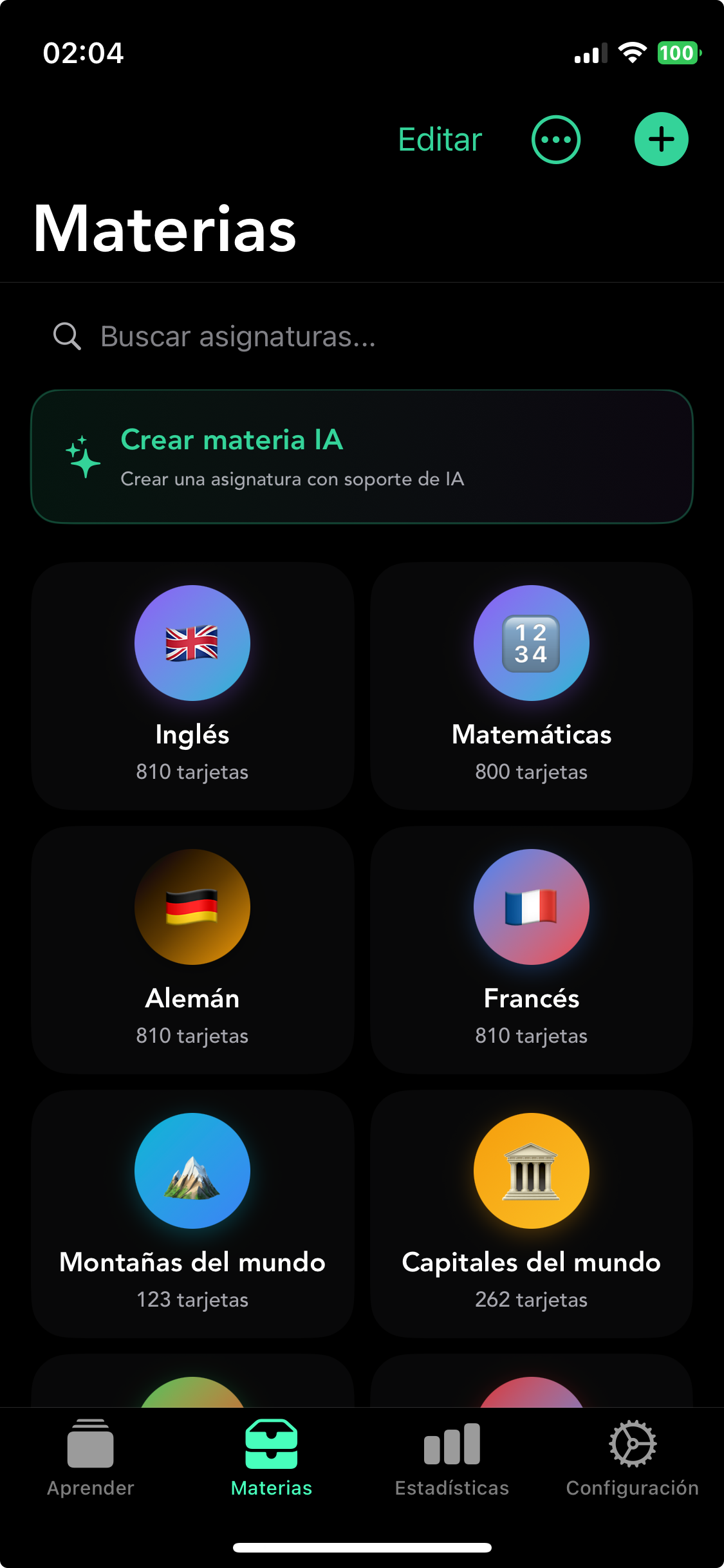 Vista general de cursos
