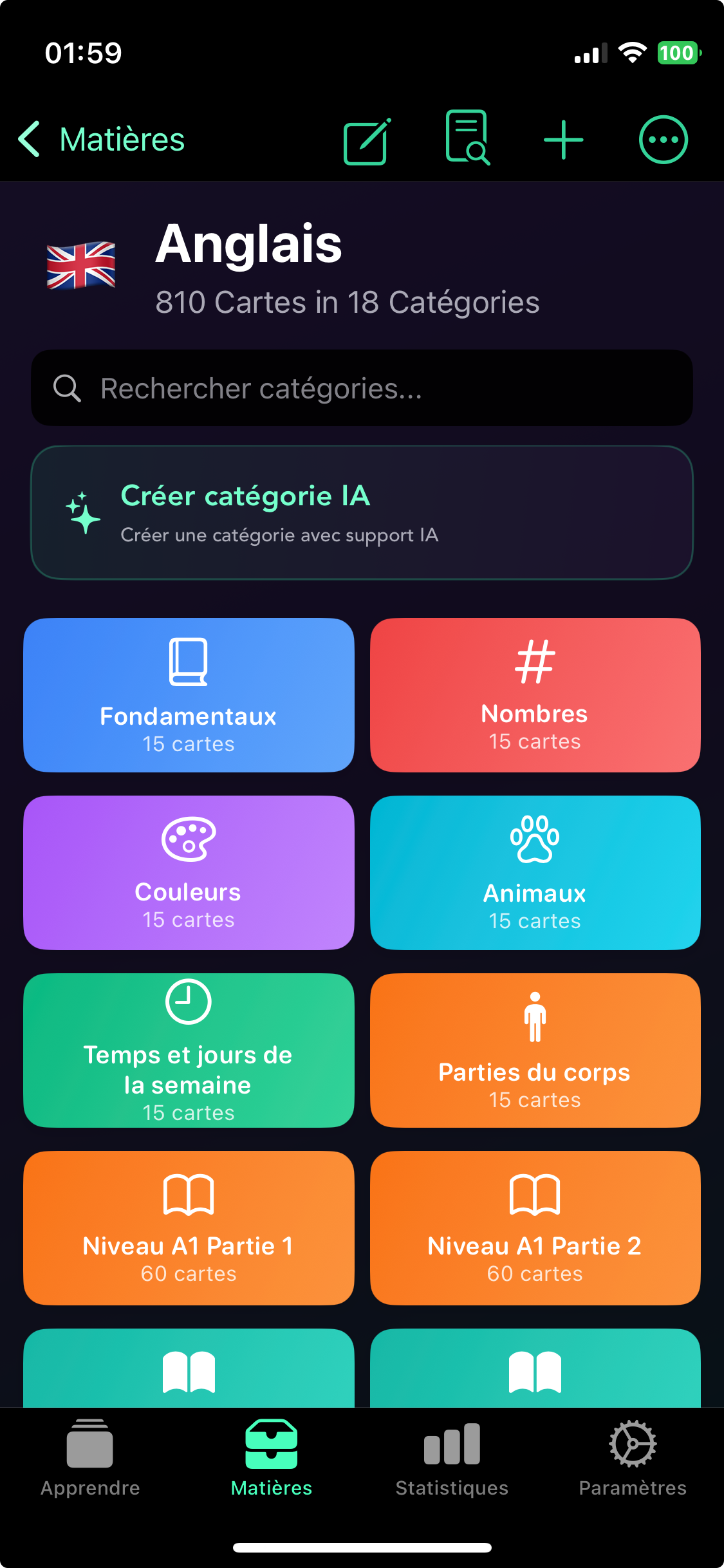 Vue d'ensemble des cours