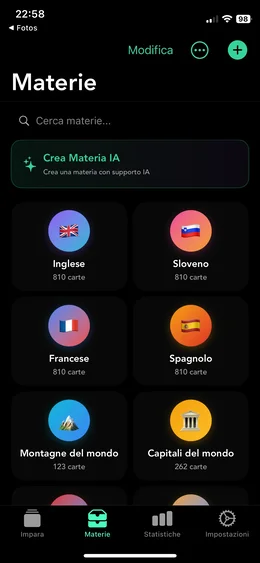 Panoramica dei corsi